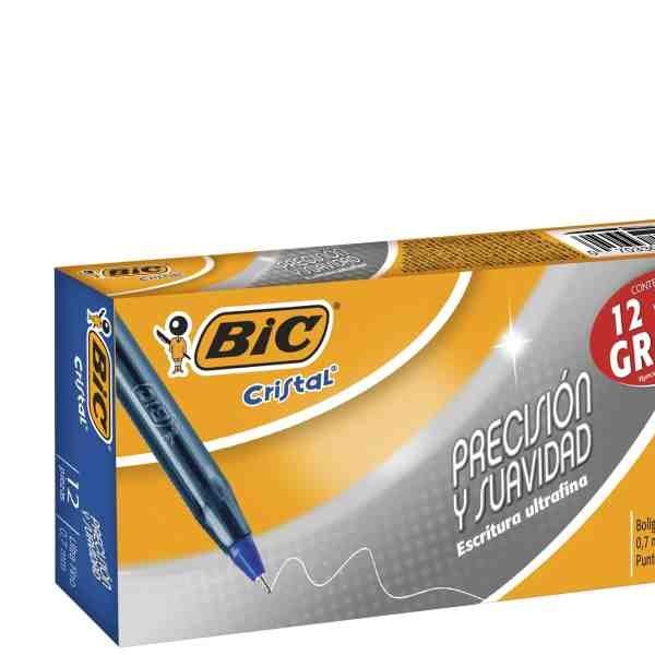 BOLIGRAFO CRISTAL PREC. S BIC 0.7MM AZUL. CJ.C12 BOL.18